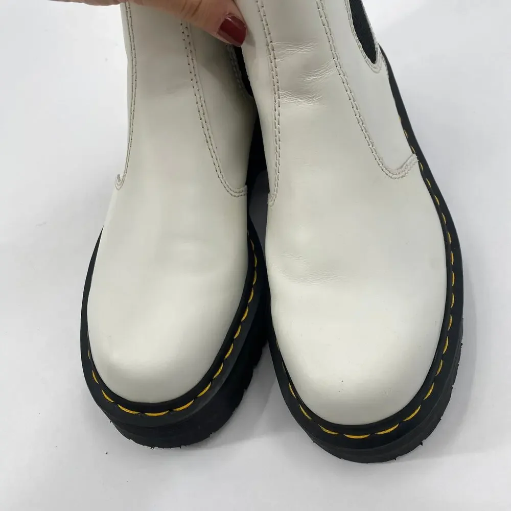 Dr. Martens white 2976 Smooth Leather Platform Chelsea Boots